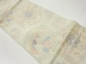 佐賀錦亀甲に鳳凰・華文・花々模様織出し袋帯